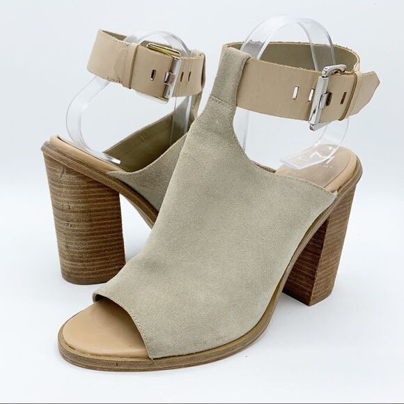 Marc‎ Fisher Vashi Ankle Strap Suede Chunky Heels - Picture 2 of 15